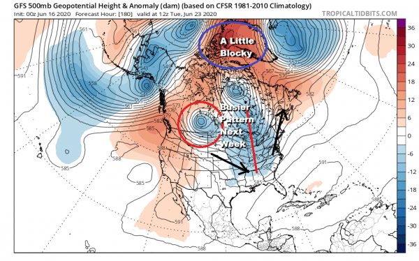 Generally Nice Weather Continues. Clouds South Push Northward Wednesday Very Warm Fathers Day