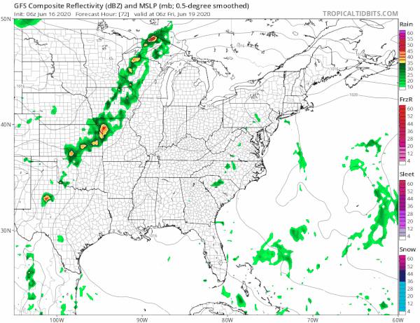 Generally Nice Weather Continues. Clouds South Push Northward Wednesday Very Warm Fathers Day