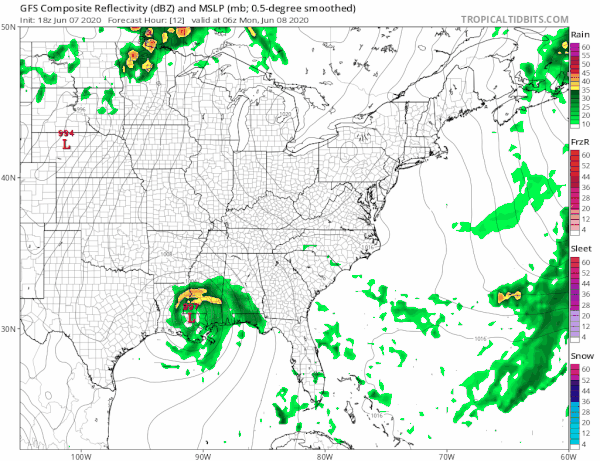 Tropical Storm Cristobal Moving Ashore In Louisiana Gales Heavy Rain Continues Tonight 