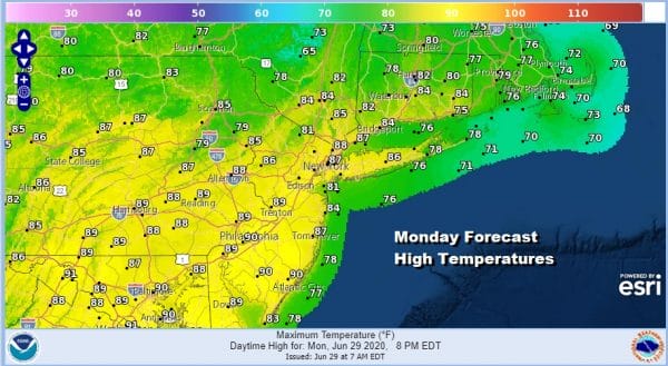 Warm Humid Monday Isolated Showers Thunderstorms Later Today