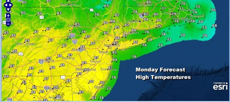 Warm Humid Monday Isolated Showers Thunderstorms Later Today