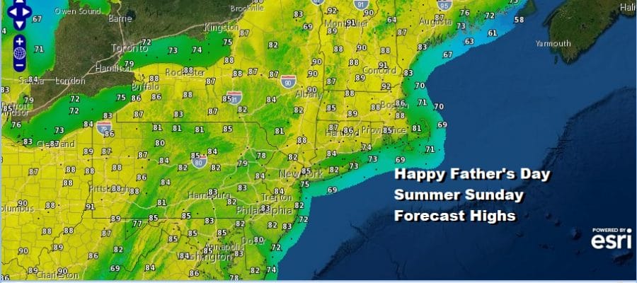 Warm Humid Father's Day Very Warm Weather Continues Next Week