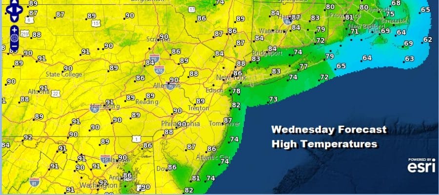 Warmer Air Cold Front Showers Thunderstorms Wednesday Night