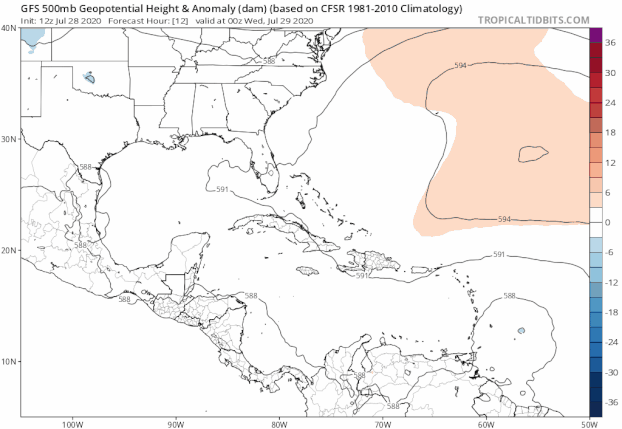 It cannot be stressed enough that since the system is still in the formative stage, greater than average uncertainty exists regarding both the short-term and longer-term track and intensity forecasts. A subtropical ridge that extends westward from the central Atlantic is expected to be the dominant steering mechanism over the next several days, and the flow around this ridge should steer the low pressure area generally west-northwestward. However, the details in the track forecast could change depending on exactly where within elongated circulation the center forms.