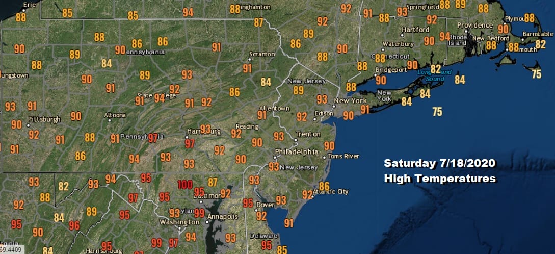 Summer Heatwave Continues Sunday Into Tuesday Hot Humid 90s