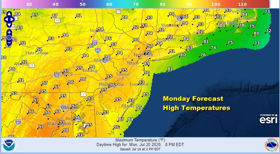 Hot Weather Arrives Saturday Through Tuesday Highs 90s