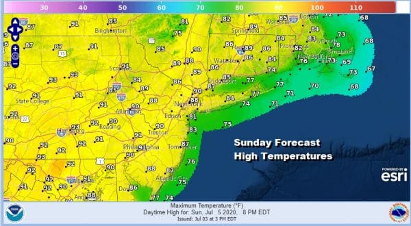 Beautiful July 4th Hot Humid Pop Up Thunderstorms Possible Sunday Monday