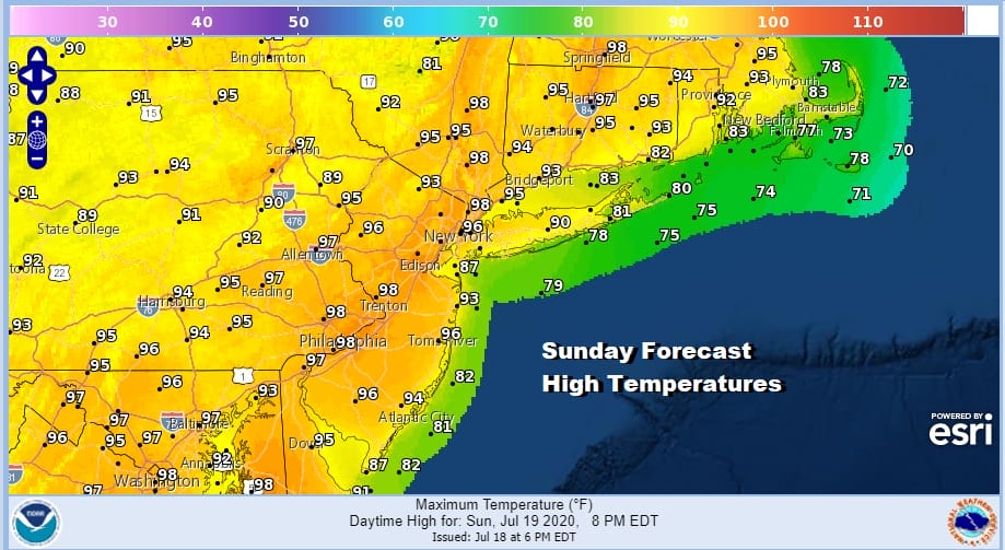 Hot Humid Sunday Monday Heat Advisory Excessive Heat Warning