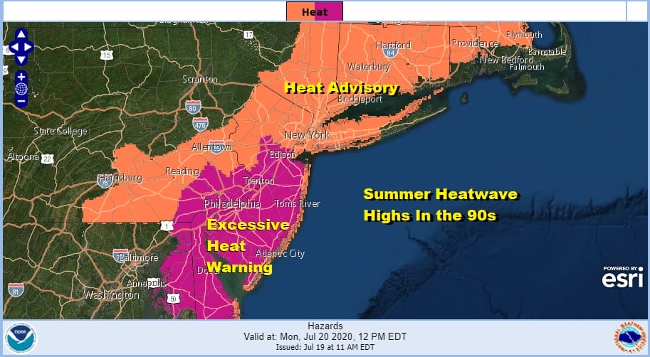 Hot Humid Sunday Monday Heat Advisory Excessive Heat Warning