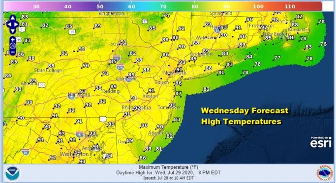 Hot Tuesday But A Shade Less Humid More Changes Late Week