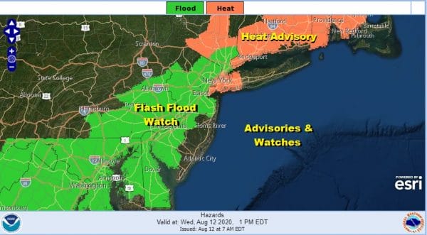 Flash Flood Watch Heat Advisory Another Steamy Day Weekend Looks Cooler