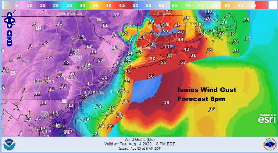 Tropical Storm Warnings Flash Flood Watch Tuesday Isaias Heads Up The Coast
