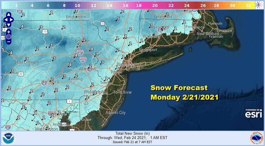 Quick Burst Of Snow Inland Monday Otherwise Mostly Quiet Week Ahead