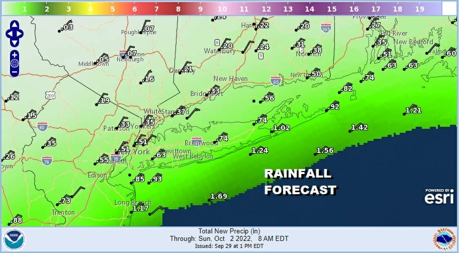 Long Island Heading For A Dreary Weekend As Ian Heads for South